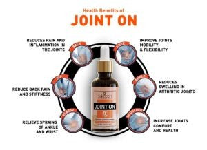 Sukoon Joint On Essential Oil Blend for pain in joints, back pain, arthritis pain, knee pain, tennis elbow, strains and sprains (30ml)