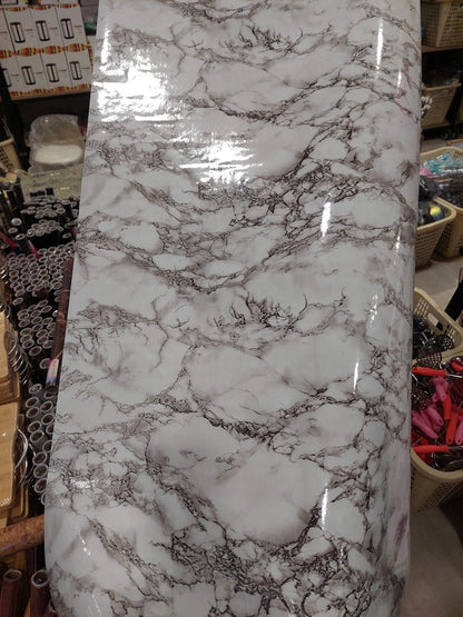 WHITE & BLACK Waterproof Heat Resistant Self Adhesive Anti Oil Kitchen Wallpaper Marble Sheet 60*200 for Kitchen