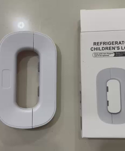 Child Safety Refrigerator Lock – Self-Adhesive Fridge & Freezer Door Lock with Double Safety Button – Easy One-Hand Use